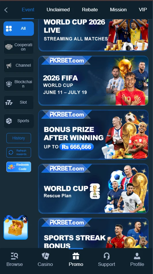 bonuses and rewards interface